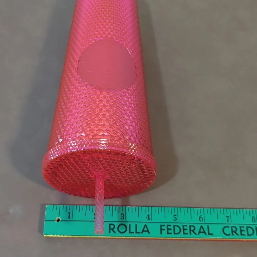 2019 Starbucks Iridescent Hot Pink Studded Venti 24 Ounce Tumbler Holiday New